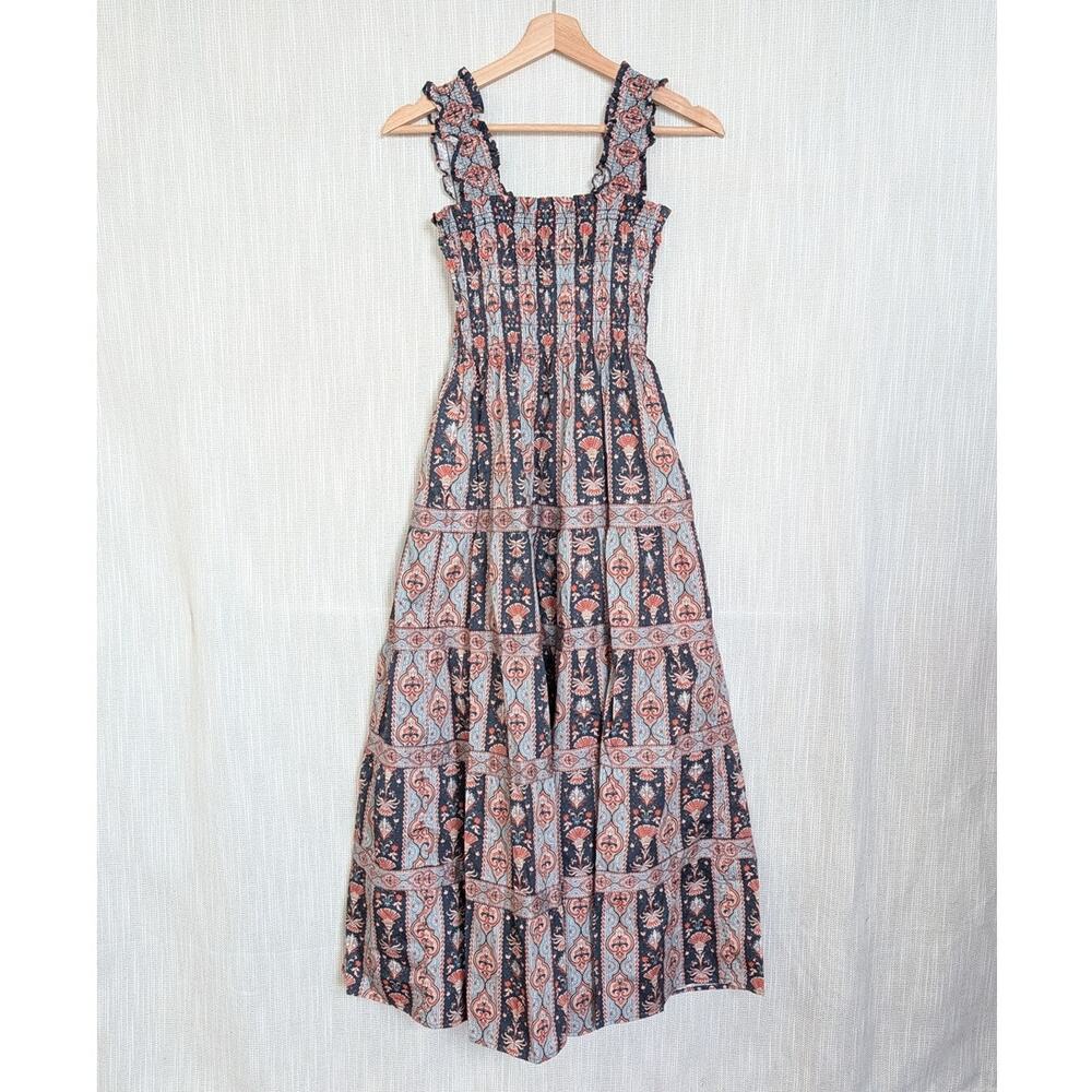Hill House Home The Kimmy Maxi Nap Dress Womens XS in Emma Stripe/Navy Multi - Picture 2 of 10